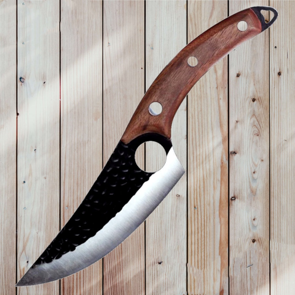 Premium Hand-Forged Chef Knife with Leather Sheath – UltraSharp & Durable