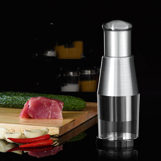Multi-Function Garlic & Vegetable Chopper – Stainless Steel, Easy Press